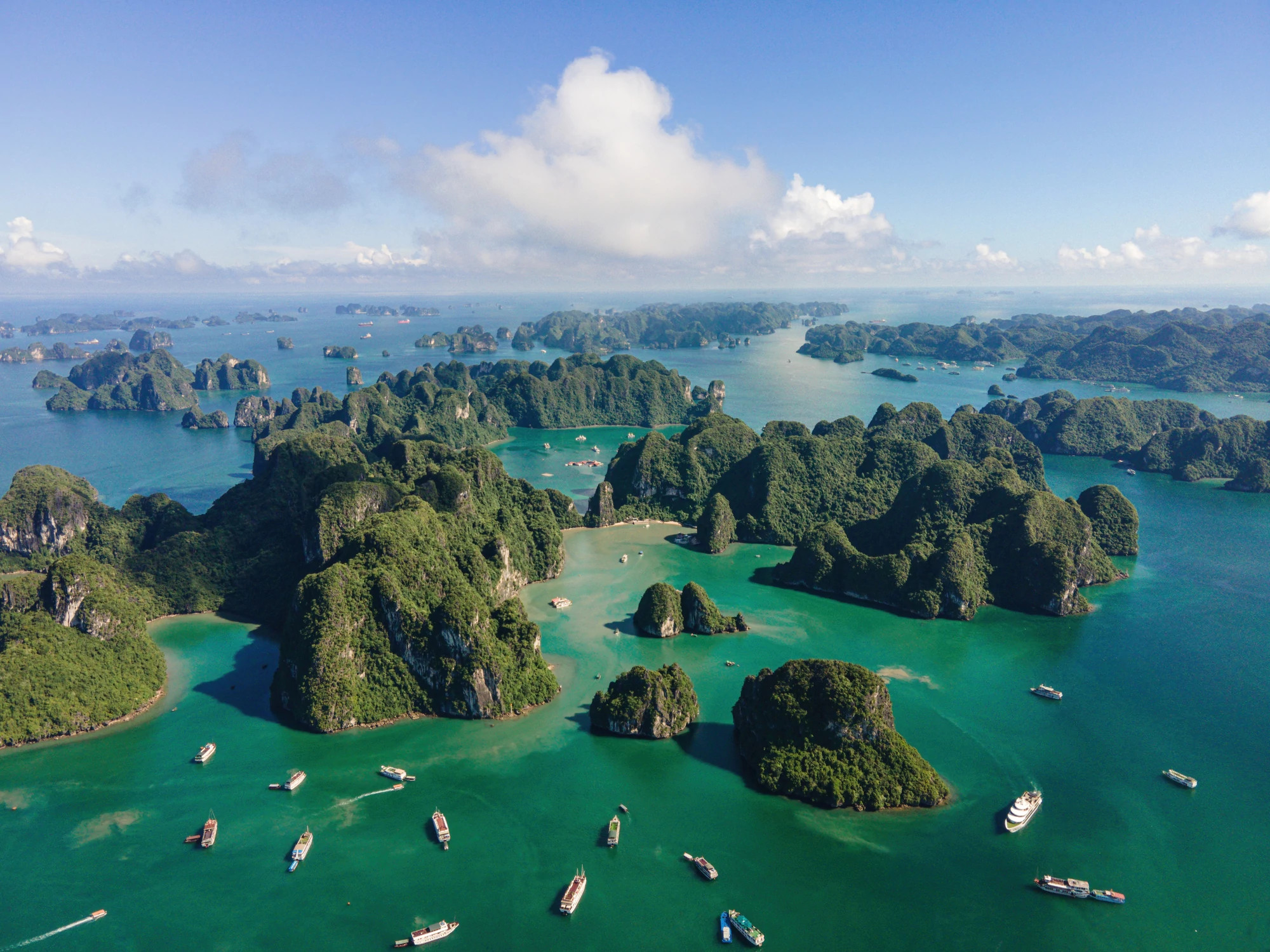 High view of Ha Long Bay in Vietnam