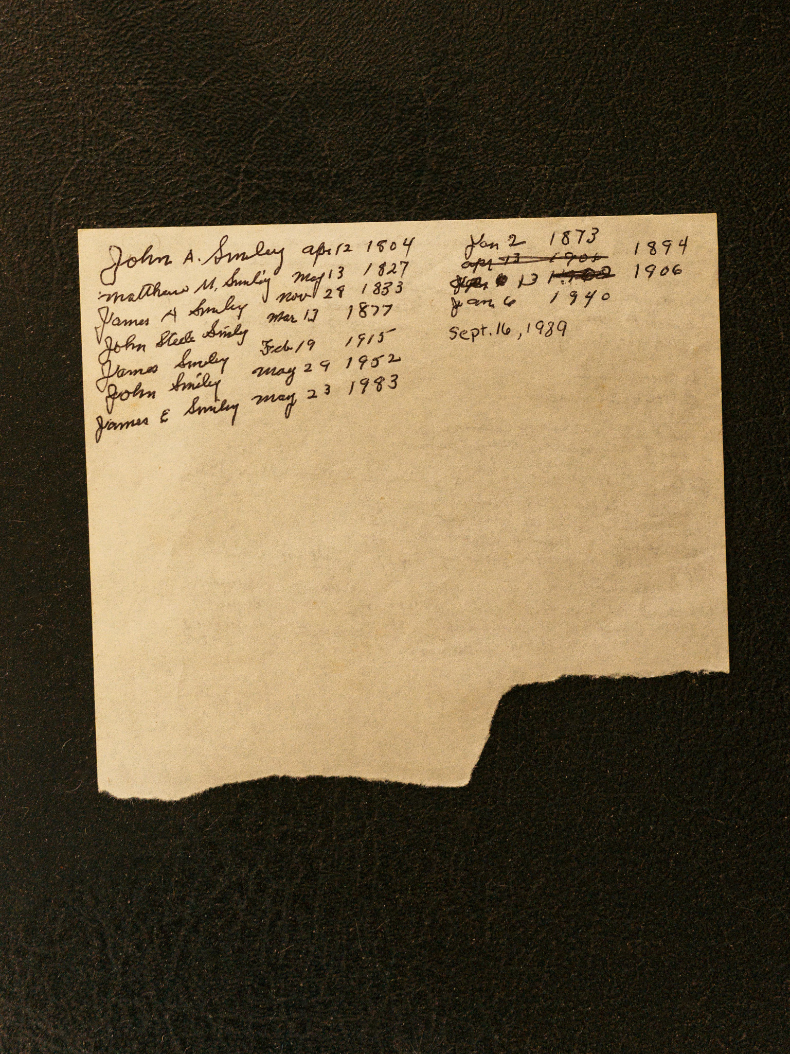 birthdates in the family bible