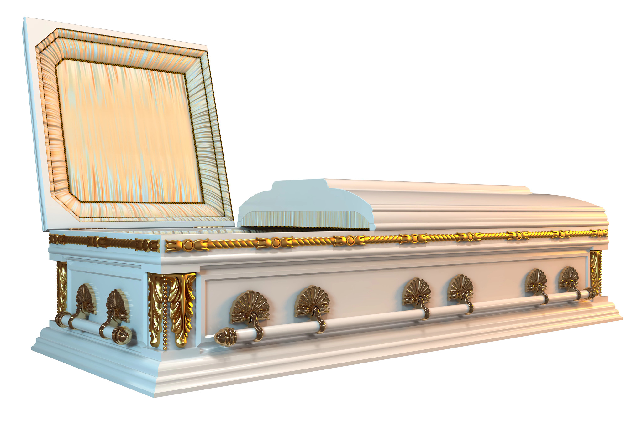 un dibujo de un ataúd abierto