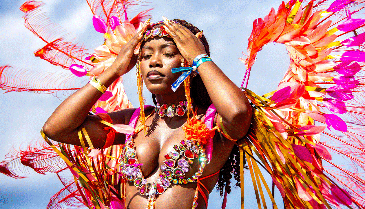 Gif of photos of carnival scenes in Barbados.