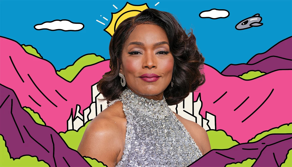 a collage featuring a photo of angela bassett