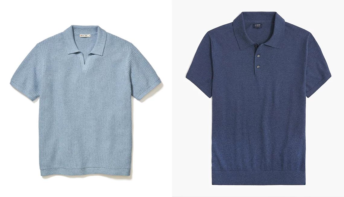 Sweater Polo Shirts light blue and dark blue sweater polos
