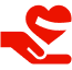 AARP Member Benefits red heart in open hand logo icon