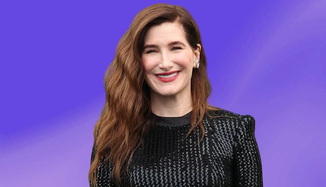 Kathryn Hahn interview Kathryn Hahn against purple ombre background