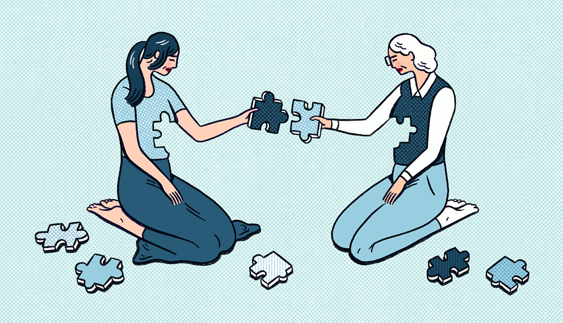 Mother’s Day as an adult can be complicated mother and daughter each holding a puzzle piece