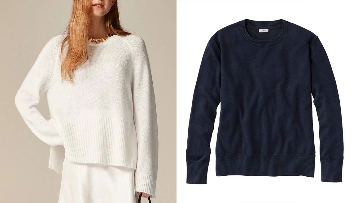 L.L. Bean’s women’s cashmere sweater The crewneck high rib pullover sweater