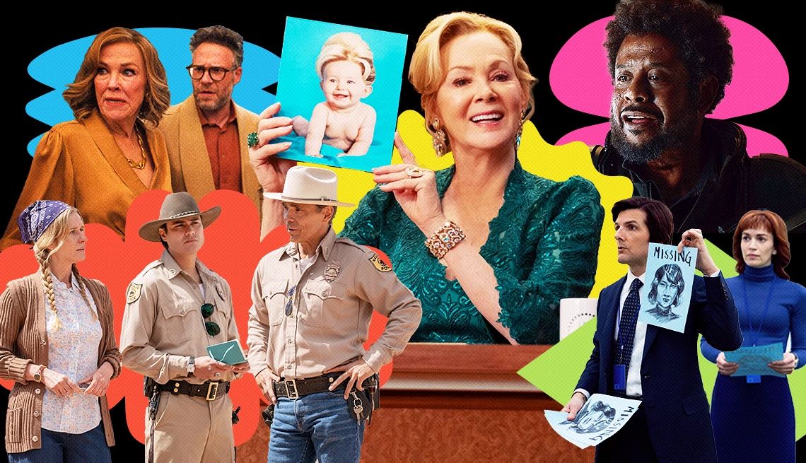 The Best TV Shows of 2025 (So Far) a collage of scenes from the tv shows 'The Studio,' 'Dark Winds,' 'Hacks,' 'Severance' and 'Andor'
