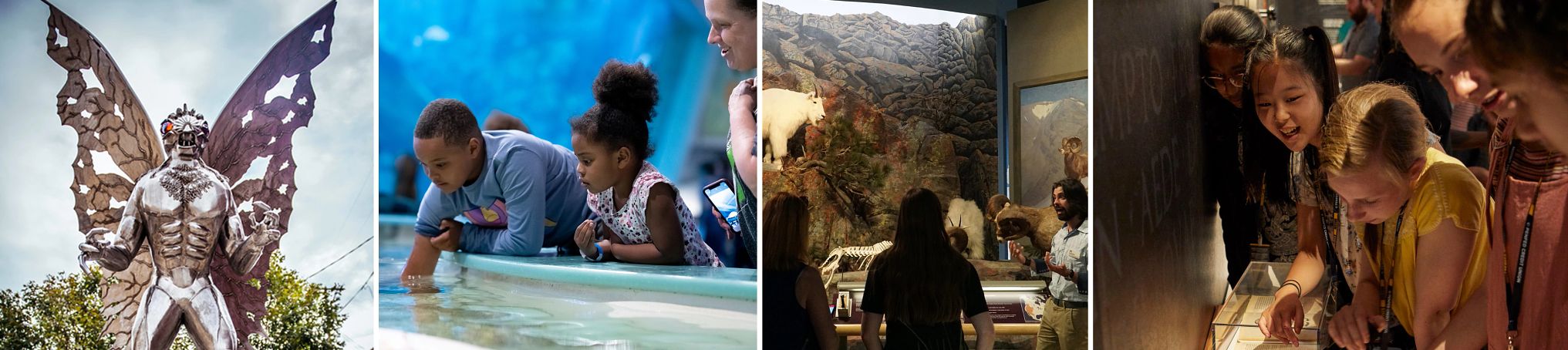 Museums in West Virginia, Wisconsin, Wyoming and Washington, D.C.  the Mothman Museum, Discovery World, the Draper Natural History Museum and International Spy Museum