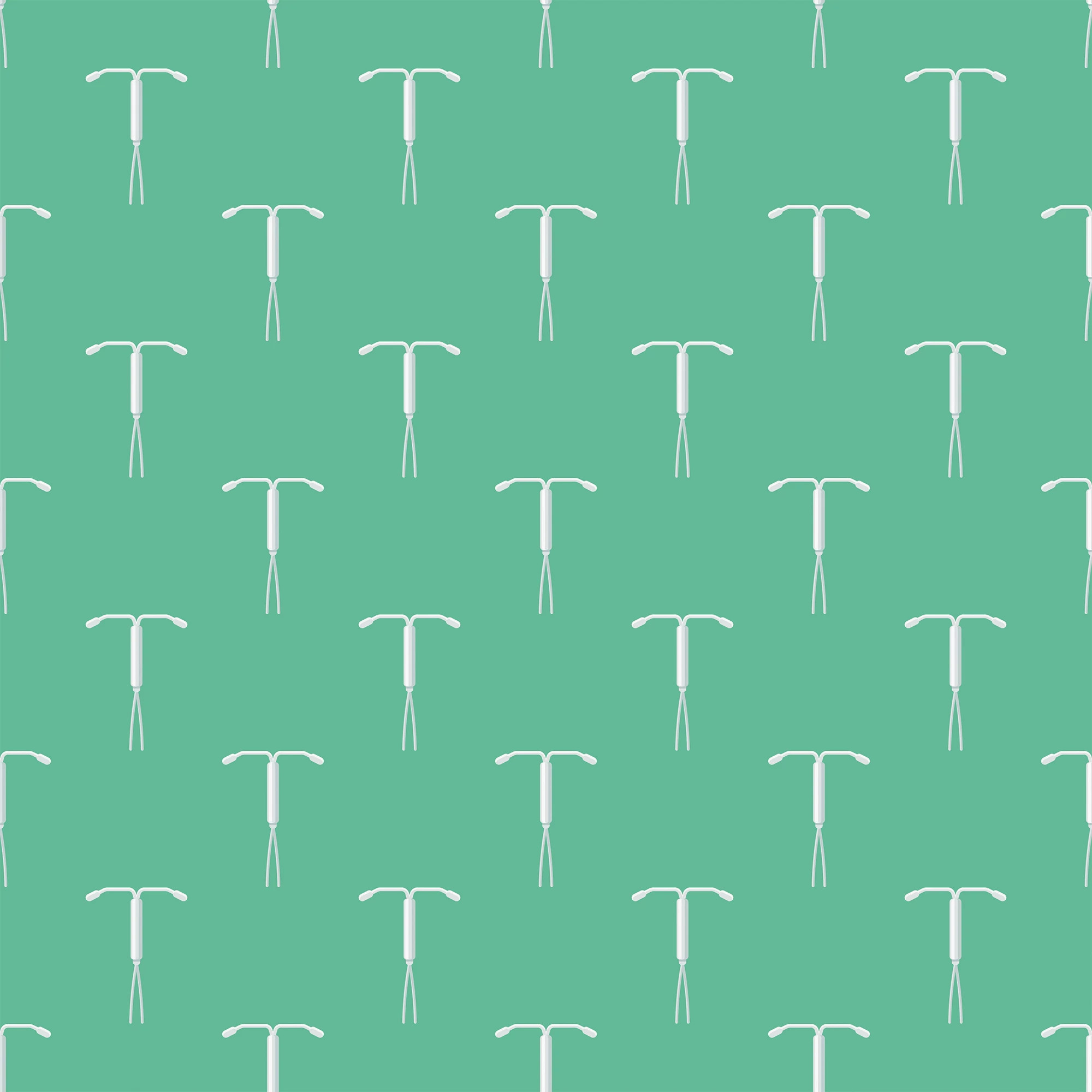 repeating IUDs on a green background
