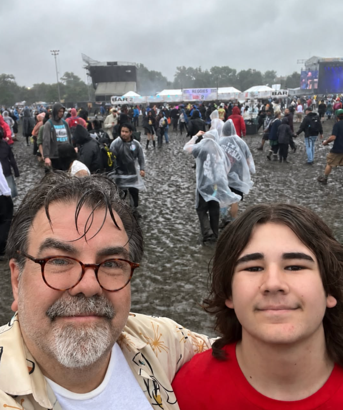 Writer Eric Spitznagel and his son, Charlie, at Chicago’s Riot Fest