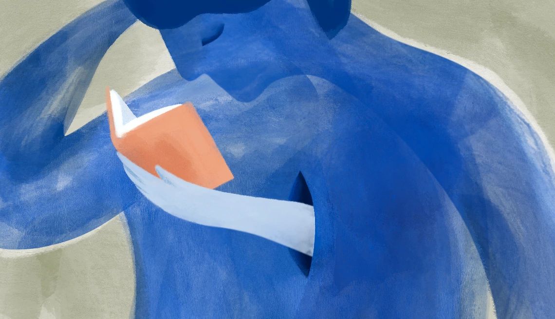 Finding the Right Grief Support Group for Healing a person colored blue with a hand showing a book