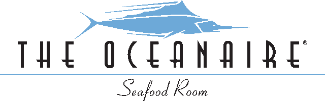 The Oceanaire Seafood Room The Oceanaire Seafood Room Logo with blue large fish above name