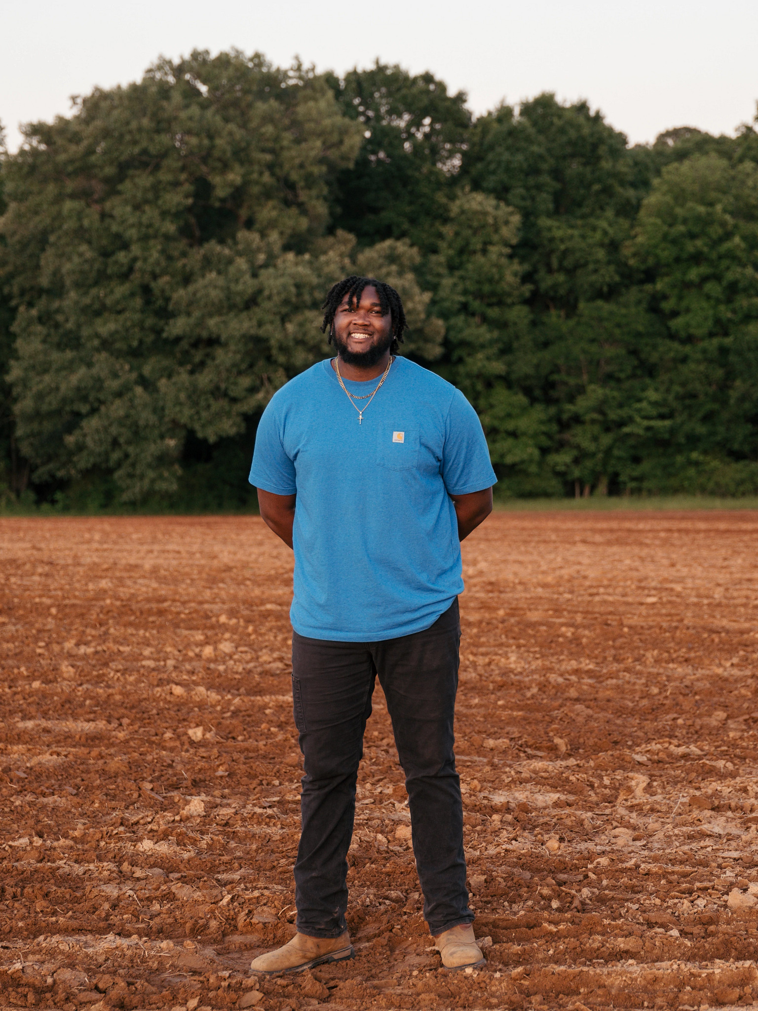 a person standing in a field