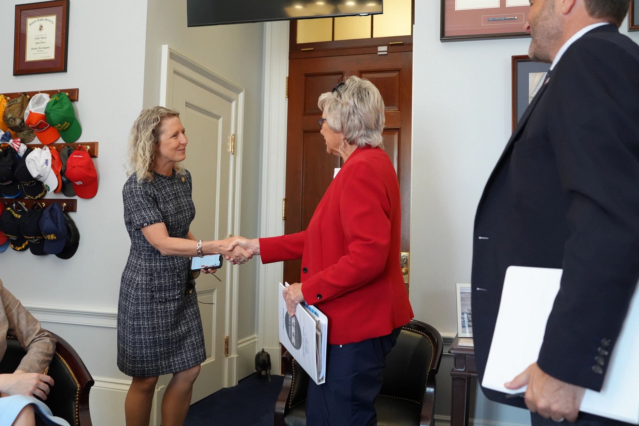 Joyce Williams, state president for AARP Virginia (at right), meets with Rep. Jen Kiggans (R-VA).