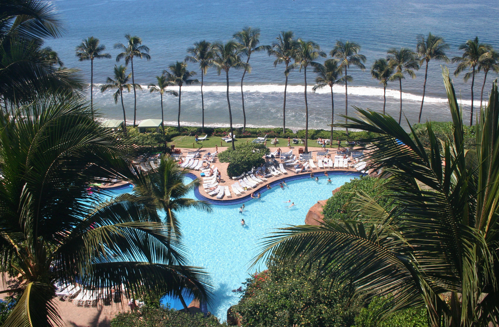 aerial view of a pool at The Hyatt Regency Maui Resort & Spa