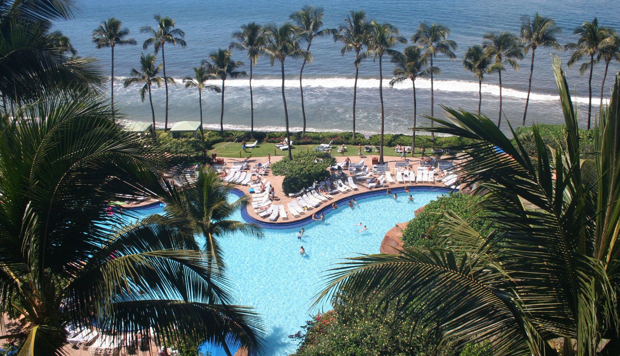 The Hyatt Regency Maui Resort & Spa has a spa program aerial view of a pool at The Hyatt Regency Maui Resort & Spa