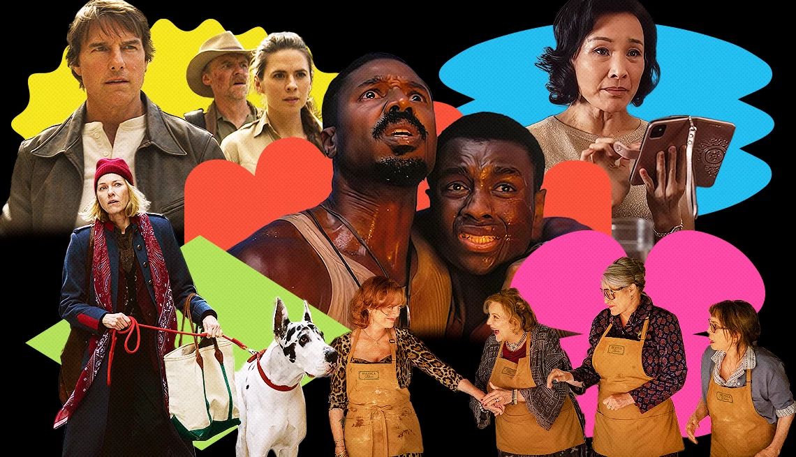 2025’s Movies for Grownups Favorites (So Far) a collage of characters in scenes from movies released in 2025