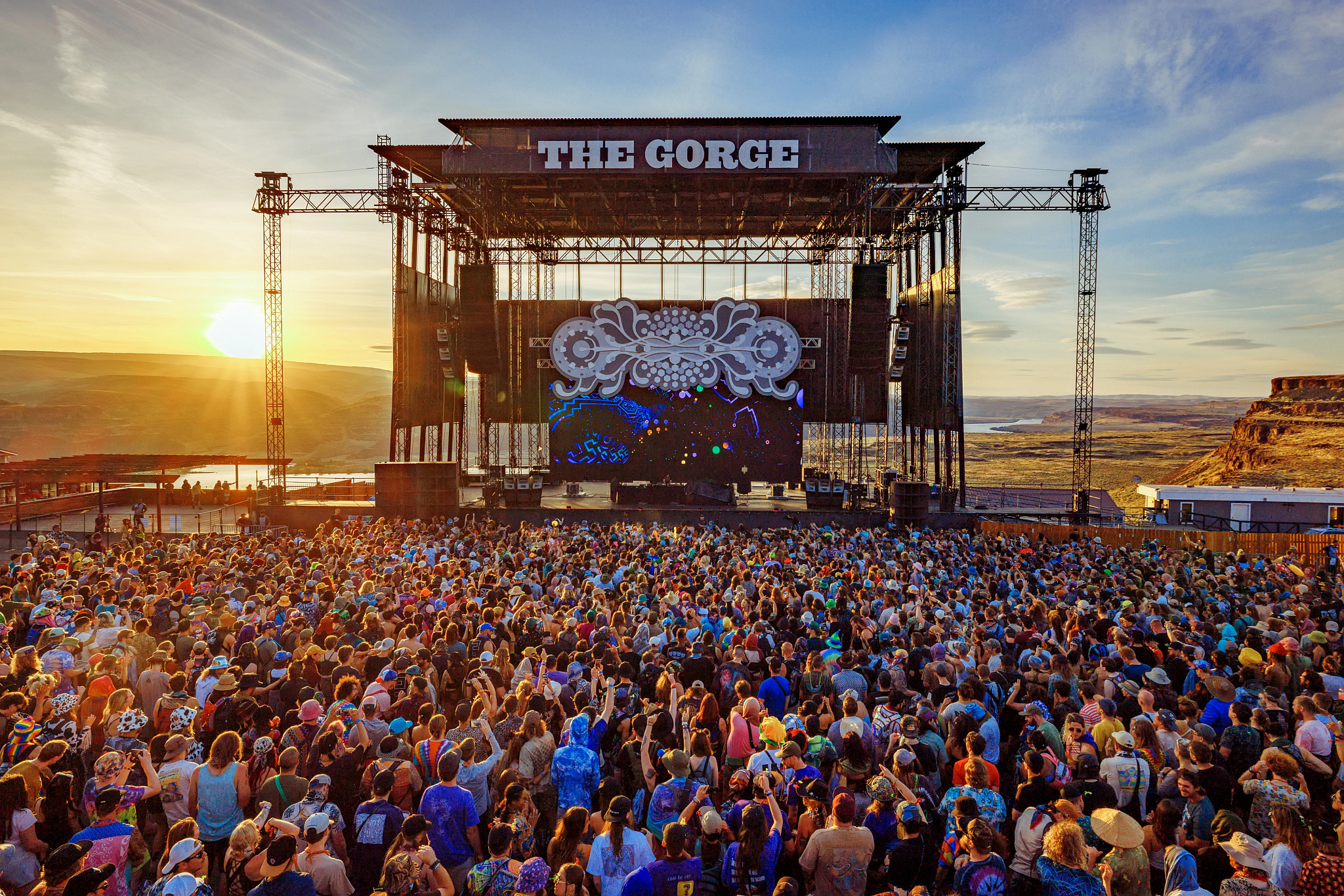 concertgoers pack the Gorge Amphitheatre