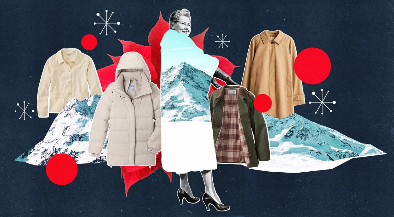 photo collage of winter coats