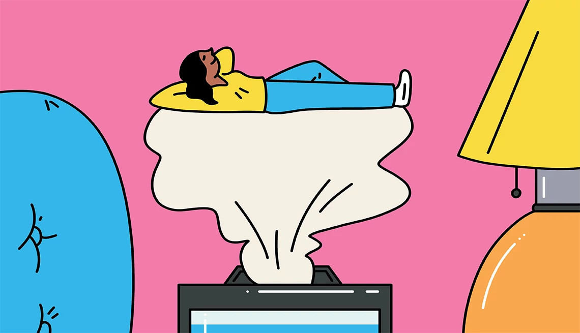 woman floating on a humidifier