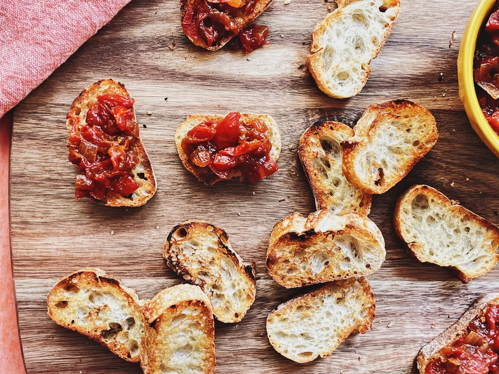 slices of bread topped with spread