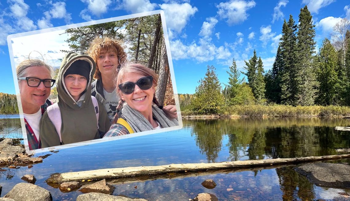 Favorite Fall Road Trips an image of a family with a minnesota lake in the background