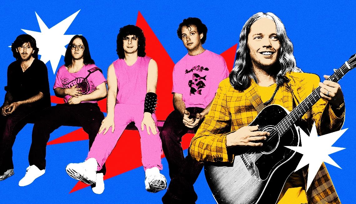 New Bands That Take Us Back a collage of images of phish and billy strings