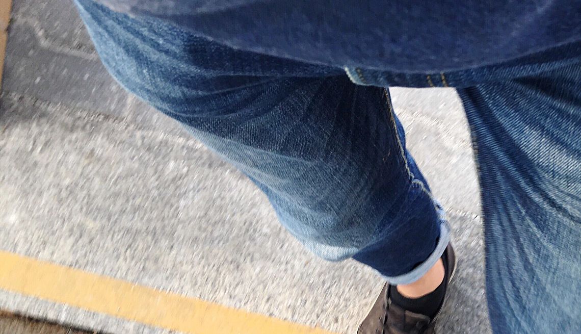 Fall Risk Quiz person walking down stairs