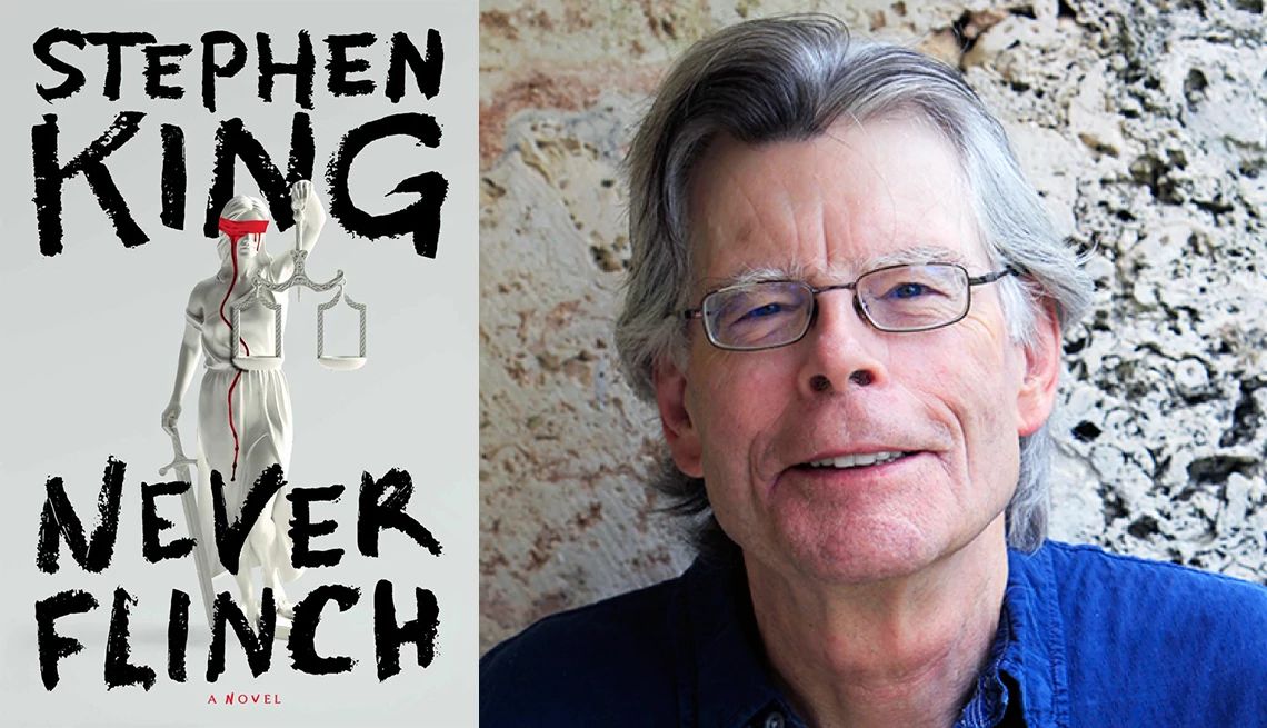 Stephen King’s ‘Never Flinch’ Is a Gripping Must Read Stephen King alongside the cover of 'Never Flinch'