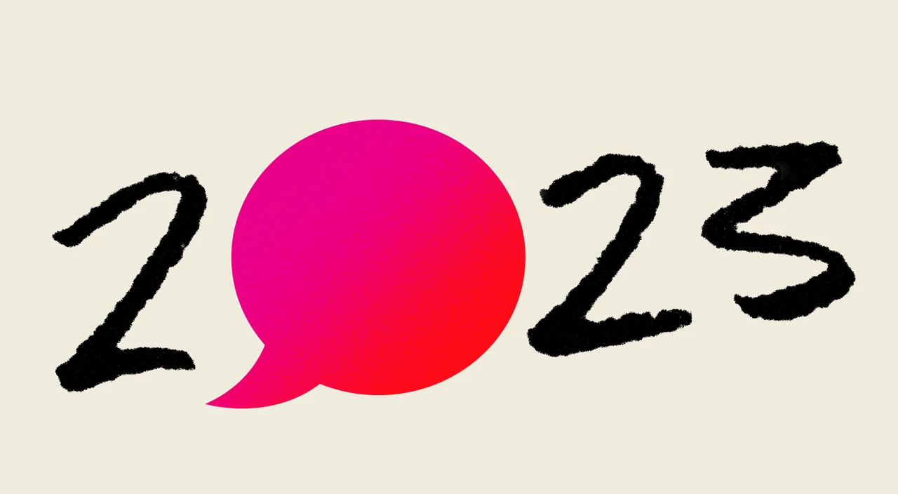 gif of numbers 2023 with different icons to represent different things to do during the year