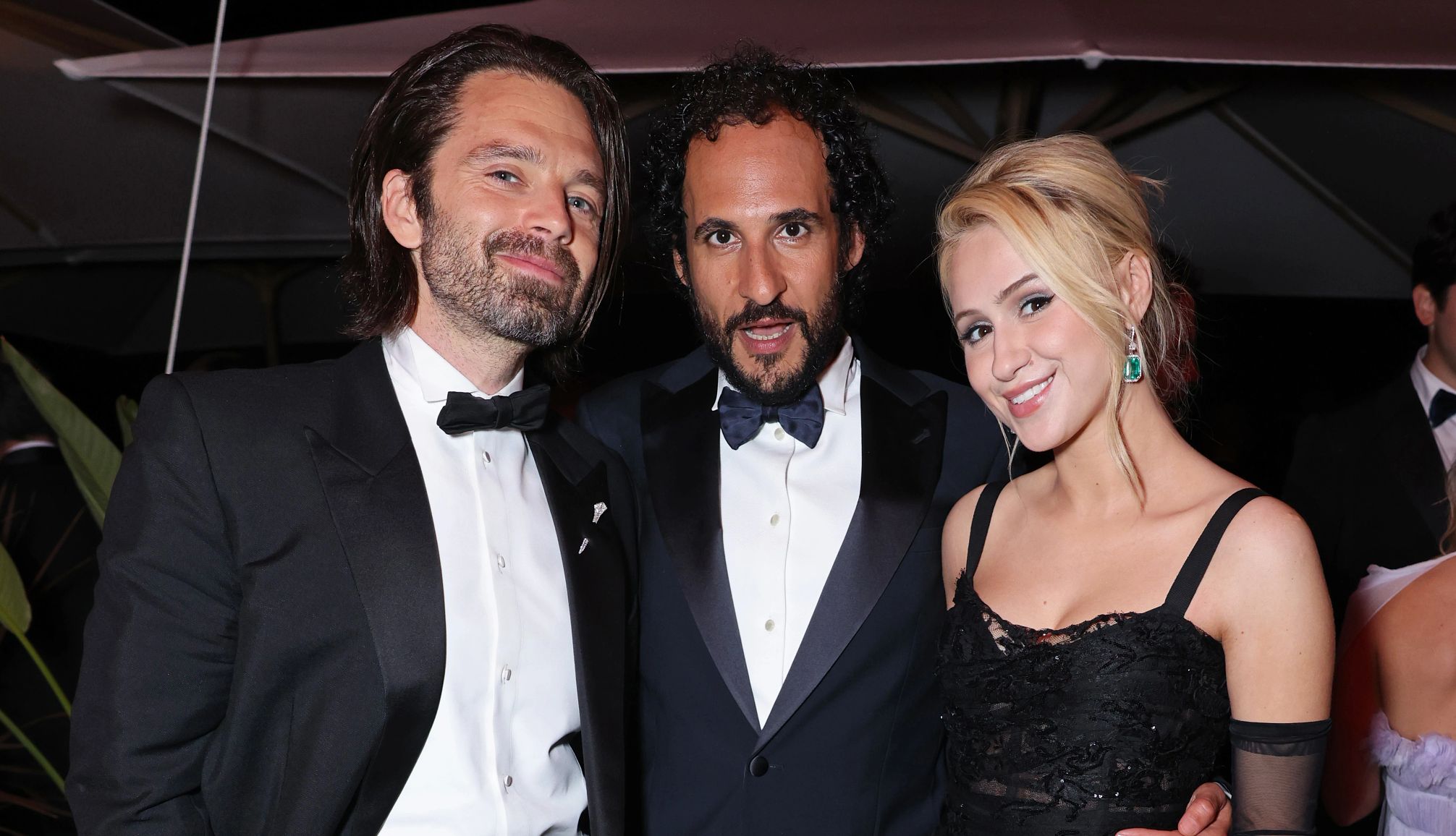 Sebastian Stan, Ali Abbasi and Maria Bakalova Sebastian Stan, Ali Abbasi and Maria Bakalova attend "The Apprentice" after-party at the 77th Cannes Film Festival