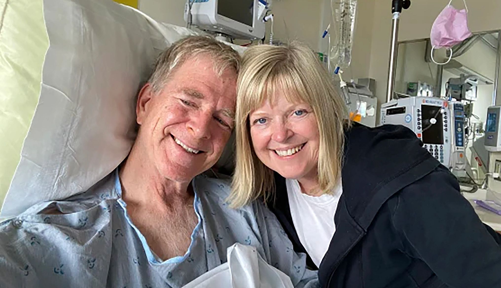 Travel Guru Rick Steves Talks About Cancer Battle rick steves smiling in a hospital bed