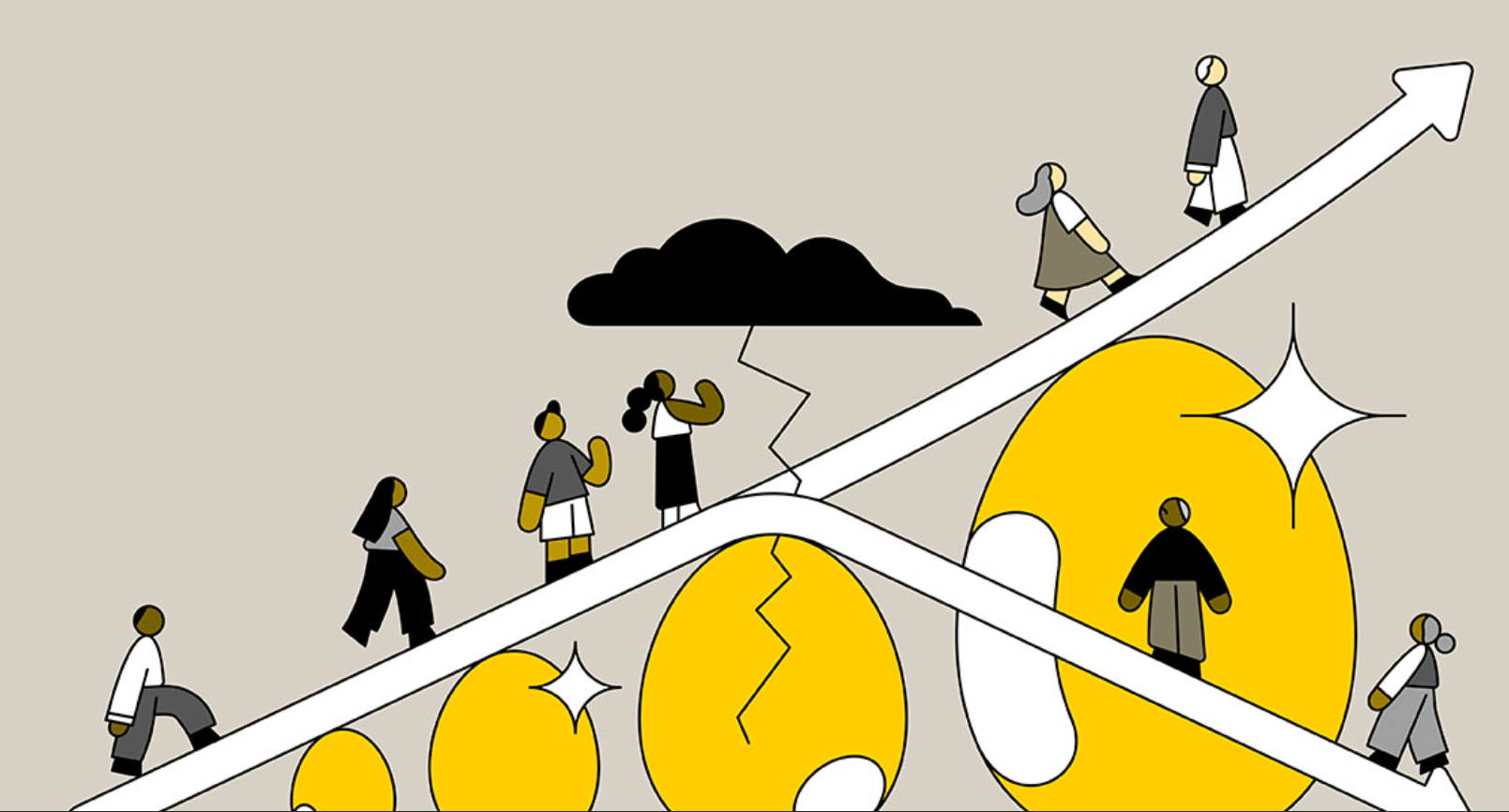early 401(k) withdrawal expanding racial retirement gap two groups going up diverging arrows superimposed over nest eggs