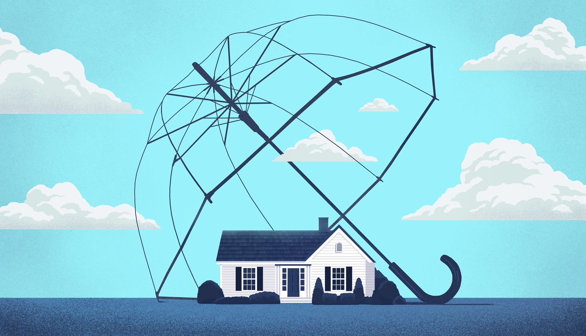 surprising things not covered by homeowners insurance a house with an umbrella over it