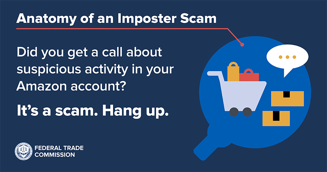 a graphic that shows how an impostor scam works