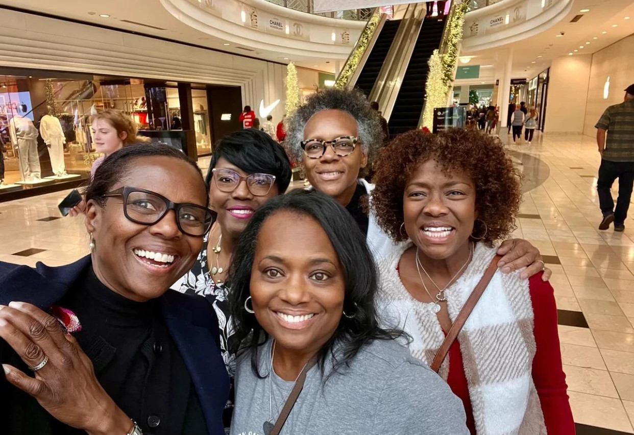 sisters at a pajama party