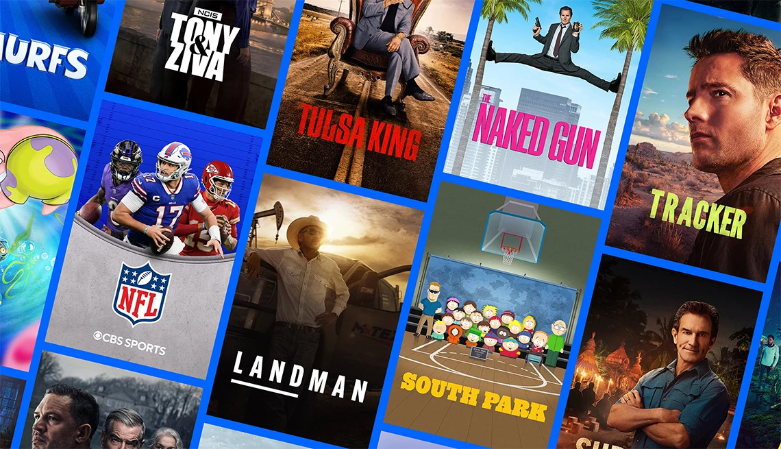 Various streaming shows, movies and live sports available through a discounted Paramount Plus subscription with your A A R P membership