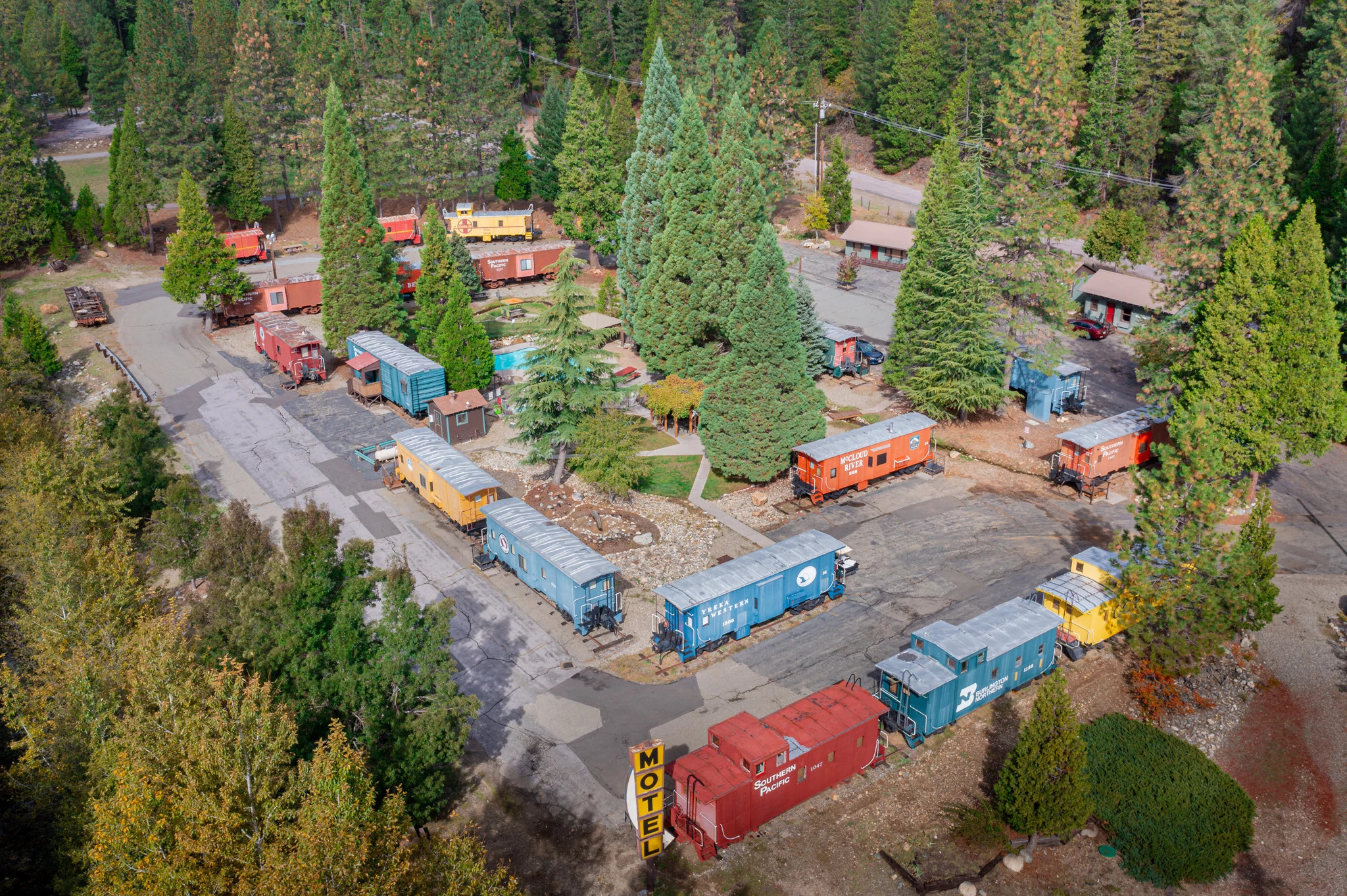 cabooses and vintage railroad cabins