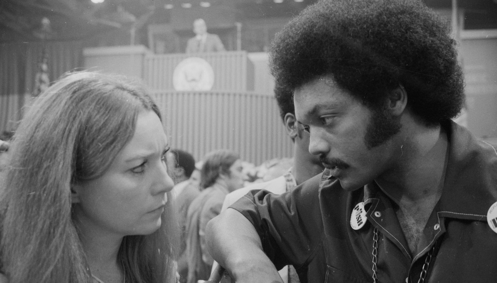 Shirley MacLaine and Jesse Jackson Shirley MacLaine with Jesse Jackson at the 1972 Democratic National Convention