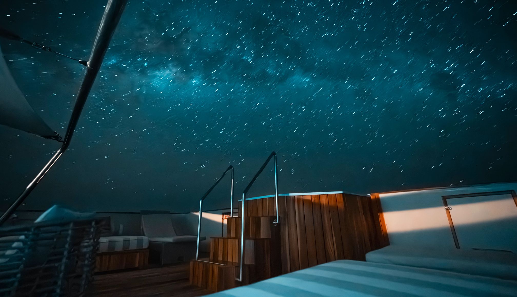Ecoventura is an expedition company  sundecks on Ecoventura’s ships