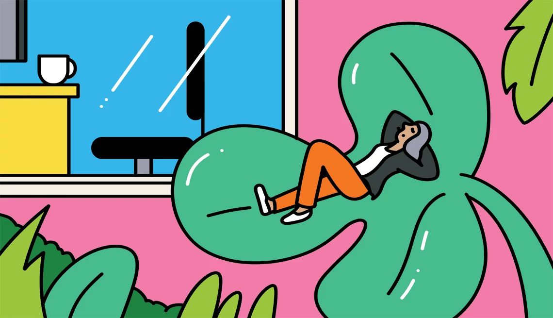 microbreaks reduce fatigue a drawing of a person lying on a plant