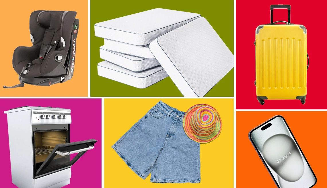 what to buy in september a collage of images of items that will be bargains in september