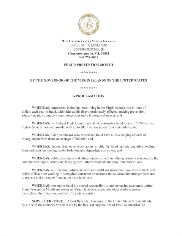 page one of proclomation