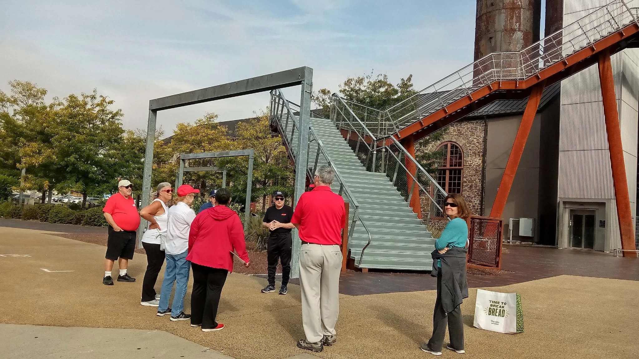 a group of people on an outdoor walk