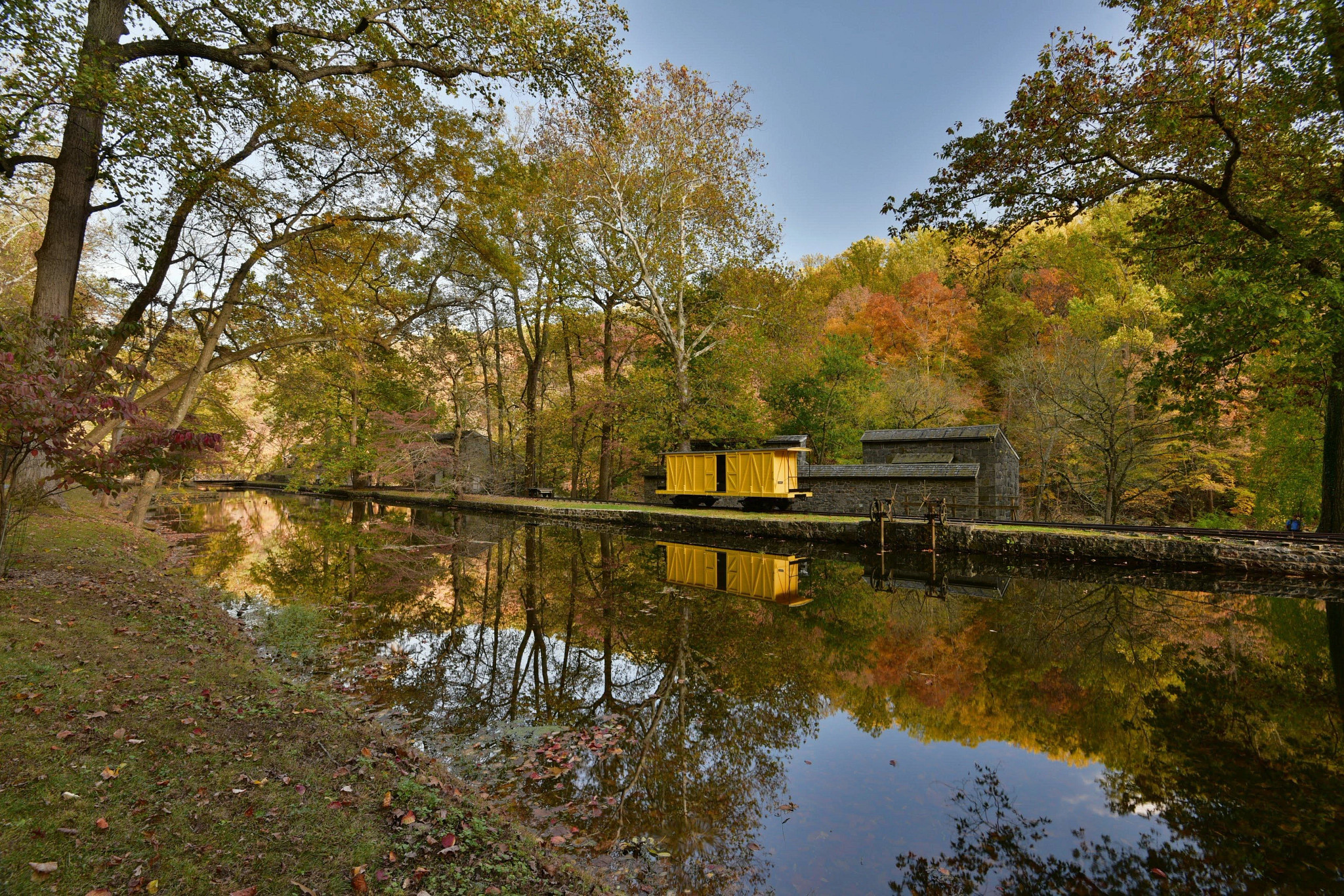 a boxcar at Hagley Museum and Library in Brandywine Valley, Delaware