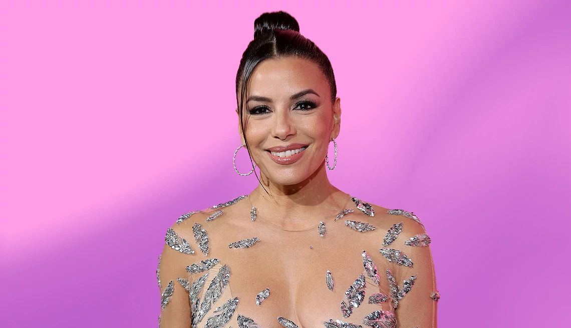 Eva Longoria against purple ombre background Eva Longoria