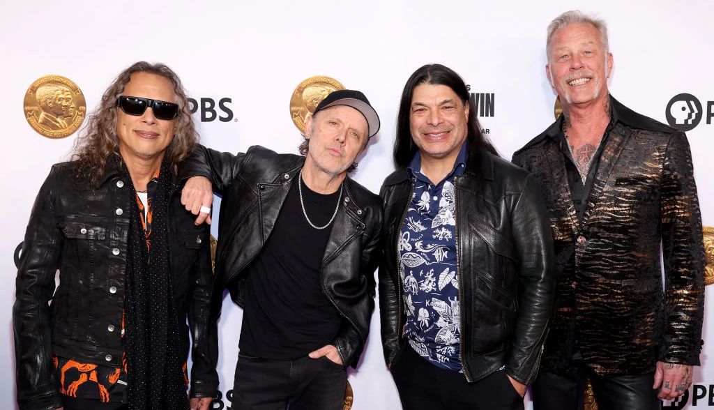 Metallica pose for a photo at the Gershwin Prize concert event