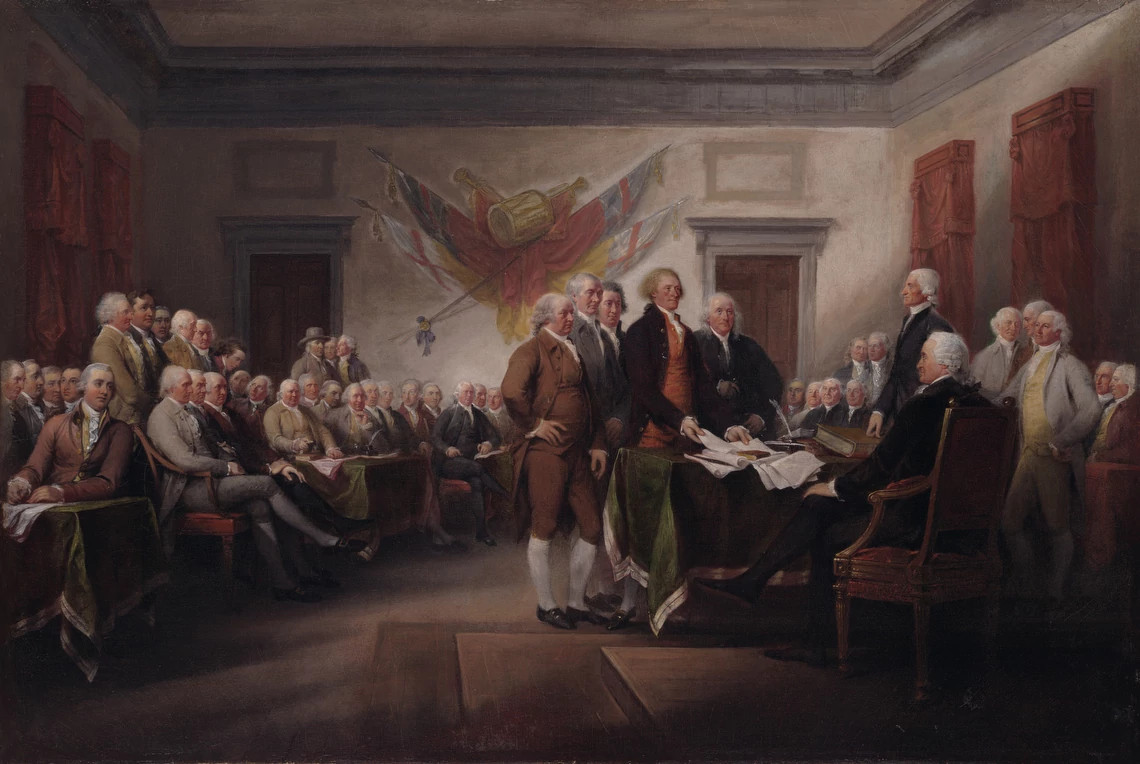 painting of the signing of the declaration of independence