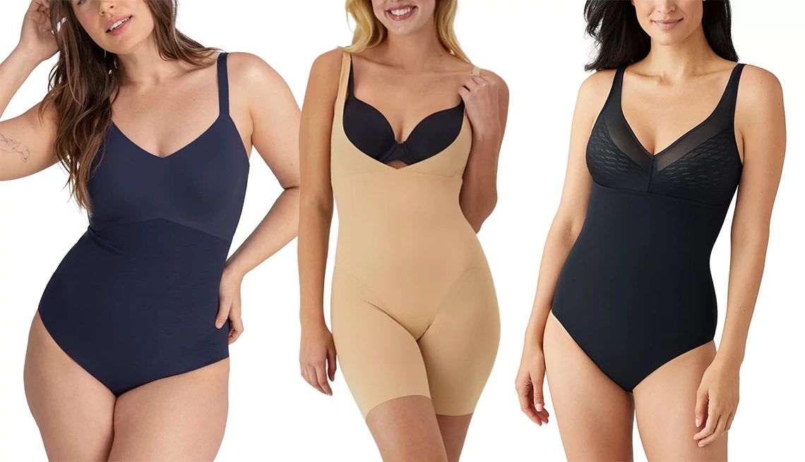 The Best Shapewear for Women Over 50 three models wearing shapewear garments