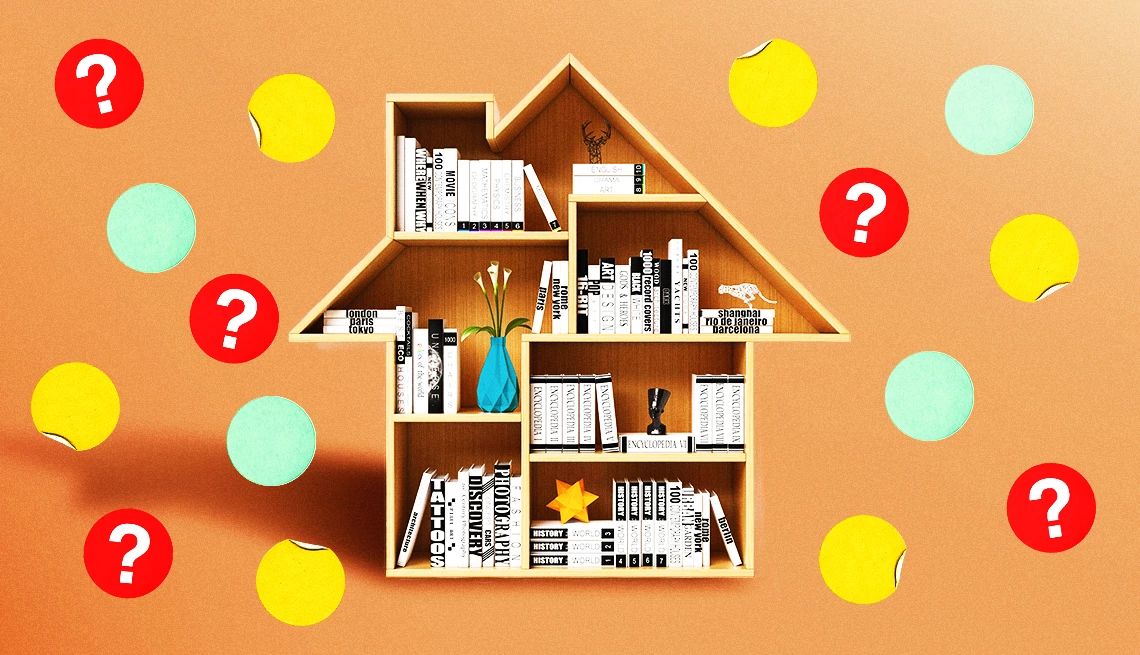 Decluttering Quiz house shaped bookshelf